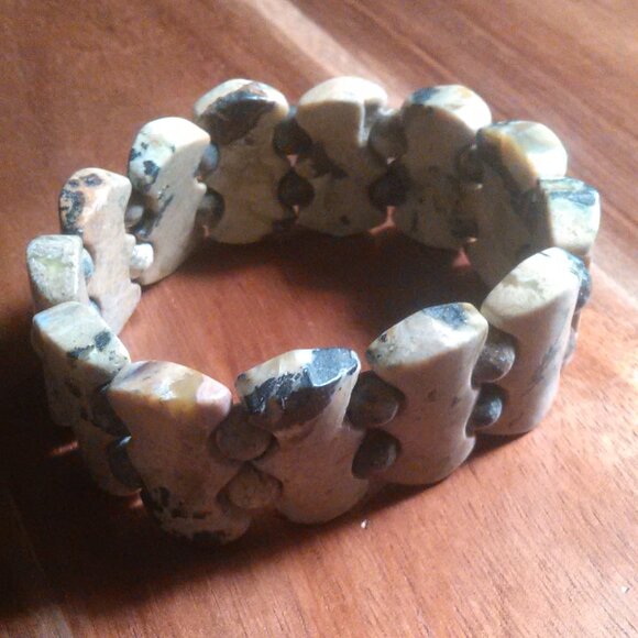 Yellow Turquoise Fancy Shape Stretch Bracelet - Picture 5 of 12